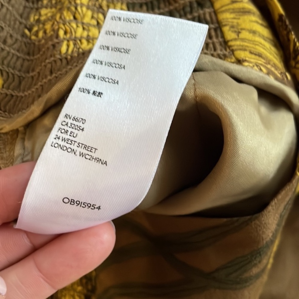 New Anthropologie Maeve Terrace Floral Brown Yellow Autumn Fall Wide Leg Pants 6 - Picture 6 of 8